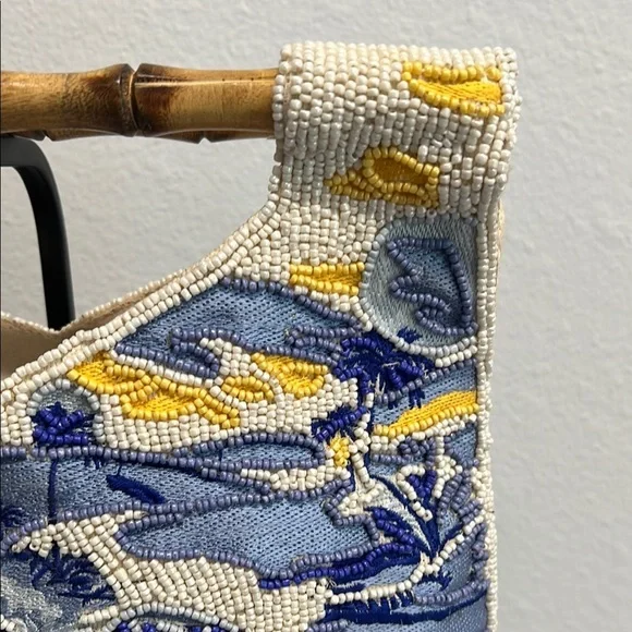 From India To You | Beaded Tropical Handbag w/ Bamboo Handle - Picture 4 of 11